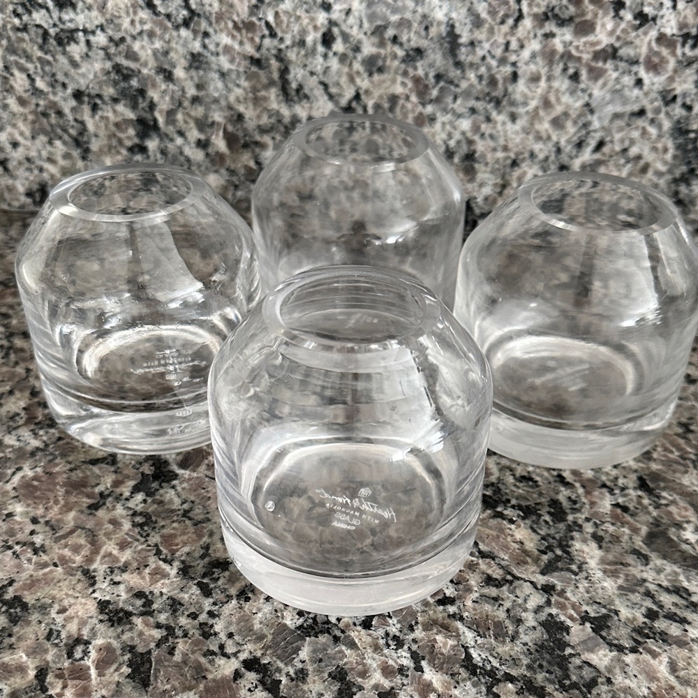 Hearth & Hand Set of 4 Clear Glass Mini Bud Vases with Faux Greens